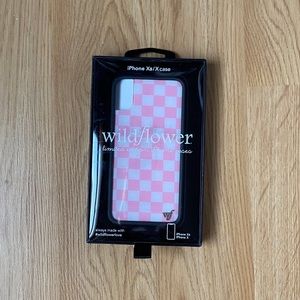wildflower pink checkered iphone X/XS case